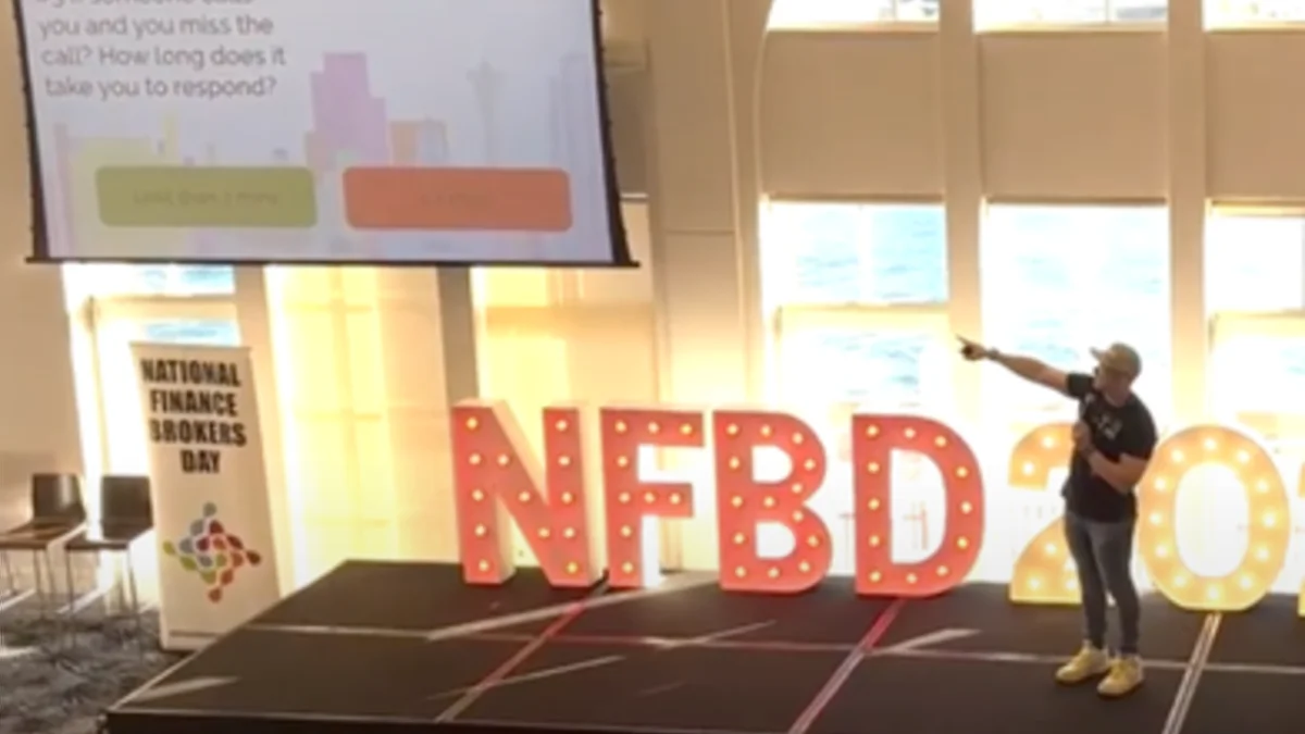 Steve hosting on stage at National Finance Brokers Day.